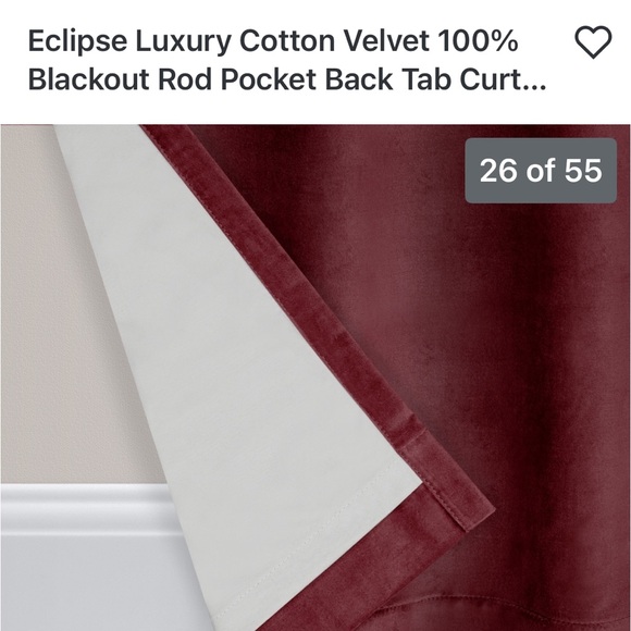 Cotton velvet curtain - Picture 2 of 3